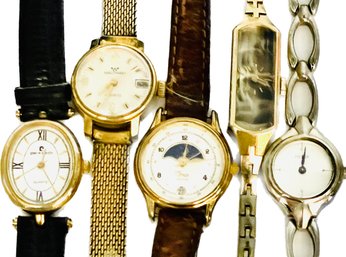 Vintage Ladies Watches, Goldtone, Silvertone, Seiko, Pierre Cardin, Timex, Waltham, Guess. Untested.