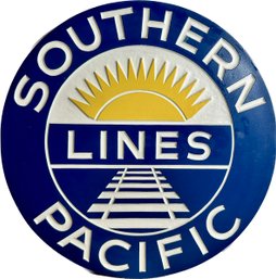 Southern Pacific Lines Rail Plaque Decor On Particle Board