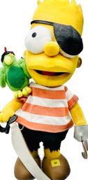 Pirate Bart Simpson, On Stand, 100 Percent Official Merchandise, Soft Plush Material