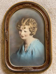 Framed Vintage Young Woman With Easter Blue Top- 12.5x1x18.5