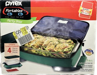 Unopened Pyrex Portable Party Size 3 QT Insulated Food Carrier Set