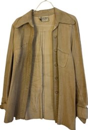 Tan Leather Lightweight Jacket: Made By Phantasmagoria Leather Craftsmen, Boulder CO.  Womens Sz. 12