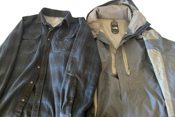 The North Face Men's Jacket (XL) With Removable Hood & Men's  Flannel Shirt (LG)