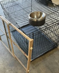 Dog Crate, Gate And Bowl, Listing 2 Of 2, XL Crate 28x42x30H