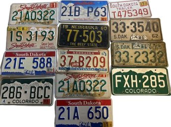 License Plate Collection- NE, CO, SD