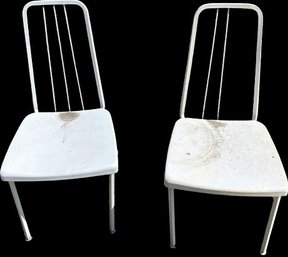 Pair Of Outdoor Metal Chairs (17.5x35x21)