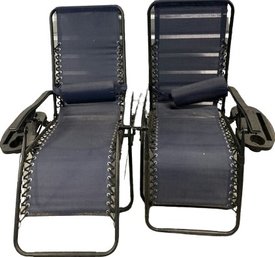 Pair Of Foldable Patio Lounge Chairs From Best Choice Products (63x25x43 In Lounge Position)