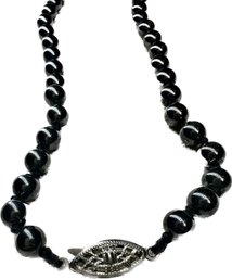 Onyx-colored Beaded Necklace