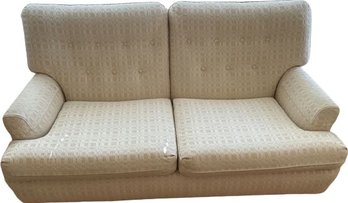 One Of Two Creme Colored Love Seat - 64W, 36D, 34H, 1 Of 2