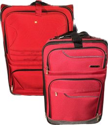 Swiss Gear And Embark Red Suitcases. 11x20x28 And 8x13x22