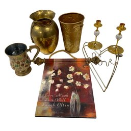 Goldtone Home Decor - Vases, Wall Decor, And Candle Holders