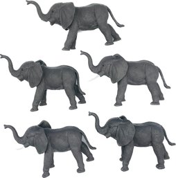 Collection Of Elephants. Made Of Rubber.