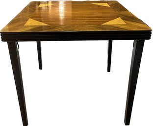 Folding Gloss Finish Card Table With Cover- 30x30x27