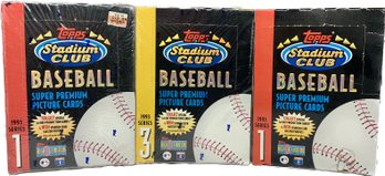 3 BOXES - Topps Stadium Club 1993 Super Premium Picture Cards, Topps Stadium Club 1993 Series 3 Baseball Cards