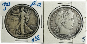 1907 Half Dollar And 1923 Half Dollar