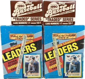 4 BOXES - Topps -Major League Baseball Cards, Topps 1990 Traded Series Baseball Picture Cards
