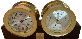 Seth Thomas Corsair Ship's Clock And Barometer Set, Century Quarter Club - 14x3x7