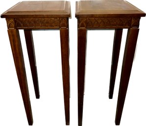 Two World Market Gothic 30 Pedestal Tables