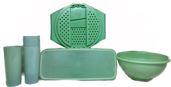 Collection Of Vintage Teal Tupperware