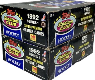 2 BOXES - Topps Stadium Club Hockey 1992 Series 1 Super Premium Picture Cards