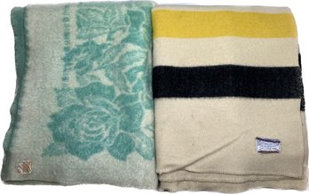 Golden Dawn 100 Percent Wool Blanket (47x70) And Polar Star Golden Dawn 100 Percent Wool Blanket (74x87)