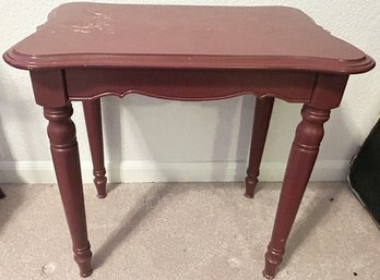 Wooden Maroon Side Table (19.5x19.5x14)