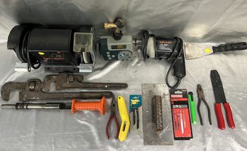 Tool Collection Including Black&Decker Grinder, Drill, Wrenches, Plyers, And More!