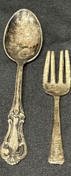 Sterling Silver Spoon And Fork, Marked Sterling