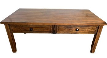 Wood Coffee Table With Hinged Storage. 48x24x29