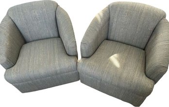 Pair Of Swivel Arm Chairs, 30x32x30H