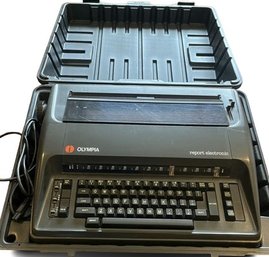 Olympia Report Electronic Typewriter: Vintage  Typing Word Processor With Case
