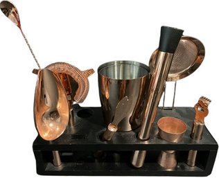 Brass Rose Colored Bartending Kit