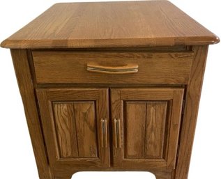 Wood End Table. Lots Of Storage. (24W 22T 26D)