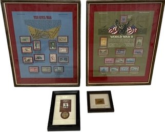 Framed United States Themed Stamp Lot