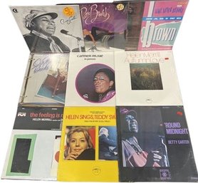 (9) Unopened Vinyl Records, Carmen Mcrae, Berry Carter, Helen Merrill, Patti Brooks And Many More