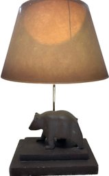 Rustic Grizzly Bear Side Table Lamp - 12.5x7x23