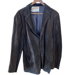 Mens Leather Coat By Excelled (Dark Brown) Size Unknown 29inches From Shoulder To Base