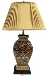 Red Pattern Lamp With Light Bulb Slot