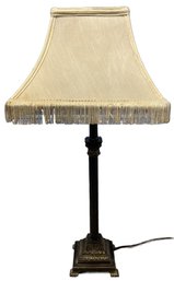 Thin Brown Side Table Lamp- Completely Working - Bulb Not Included