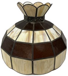 Brown&Tan Glass Ceiling Light Fixture - Completely Working