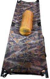 Collapsable Cot & REI Sleeping Bag - 75x25x18