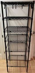 Black Metal Rack With 6 Shelves - 24x18x71.5