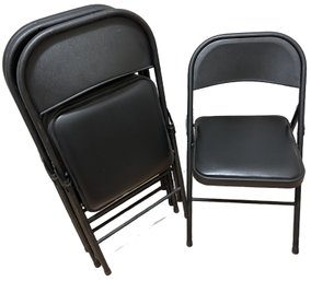 Set Of 4 Folding Black Card Table Chairs - 18x20x30