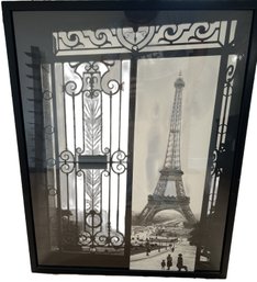 Framed Black And White Eifle Tower Print - 25x31