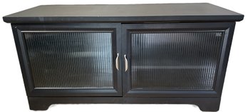 Black Entertainment Center With Glass Doors - 50x20x24.5