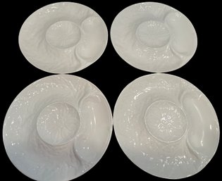 4 White Appetizer Plates, Made In Portugal 9