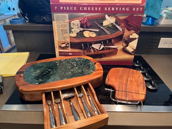 7 Piece Wooden Cheese Serving Set