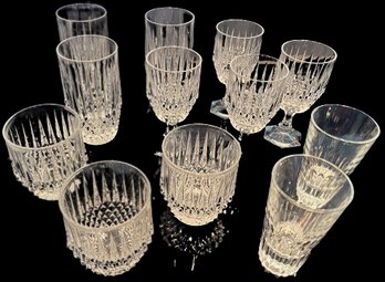 Ridged Barware Glasses, Large 7', Small 4'