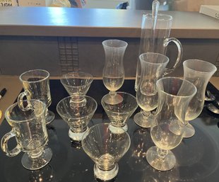 Bar Glass Set: Coffee 6', Martini 4', Hurricane 8' & Pitcher 11'