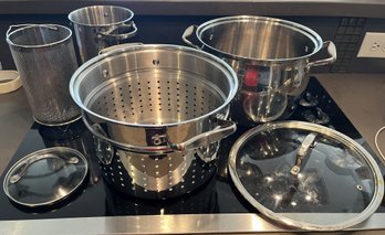 Stainless Endurance Steam Basket (8'x6') & Belgique Stock Pot With Steamer & Lid - 11x7.5'